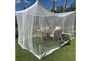 UB-STORE Moustiquaire pour Patio 4 x 3 M | Très Grandes Tailles Et Tissu Conçu pour L'Extérieur | Blanc Maille De Protection Contre Les Insectes pour Gazebo, Porche Et Terrasse De Jardin