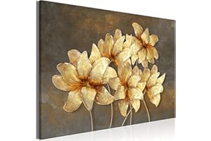 murando Cuadro en Lienzo Flores 90x60 cm Impresión de 1 Pieza Material Tejido no Tejido Impresión Artística Imagen Gráfica Decoracion de Pared - Lirios Motivo Plantas Abstracto b-C-0726-b-a