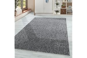 HomebyHome Tappeto Salotto Moderno Tappeto Pelo Corto Tappeto Soggiorno Moderni Grigio 140x200 cm - Tappeto Camera da Letto Morbido Moquette - Tappeti Cucina Tappeto Sala Disegno Semplice Screziato