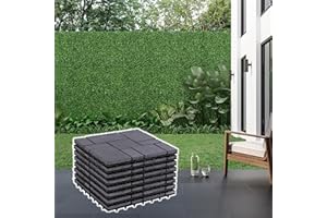 BodenMax 8-er Set Terrassenfliesen Balkonfliesen Bodenfliesen Klickfliesen Naturstein SCHIEFER | Klassik Mosaik | 30cm x 30cm