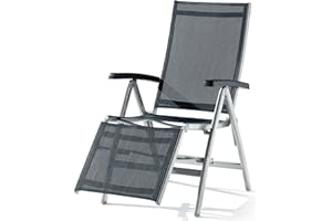 Sieger 985/A-G Relaxliege Bodega, Aluminium, Vollkunststoff und Textilux-Gewebe, graphit-grau