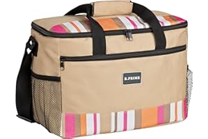 ‎B.PRIME B.Prime 20 L cool bag, classic; 36 x 26 x 22 cm, insulated bag, lunch bag, cool box, picnic bag, ice bag, camping bag, picnic, outdoor travel, shopping and car