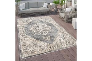 ‎PACO HOME Dywan Do Wewn±trz I Na Zewn±trz Z Krótkim W³osiem Orientalny Ró¿ne Kol. I Rozm., Rozmiar:140x200 cm, Kolor: Szary 3