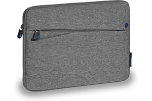 PEDEA Sacoche pour Tablette PC Fashion pour 10,1-11 Pouces (25,6-27,96 cm) Housse de Protection Étui Case avec Compartiment pour Accessoires, Gris/Bleu 64060053, 10,1"