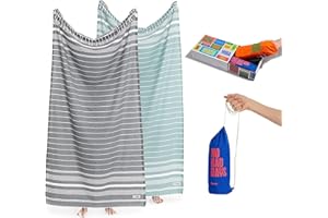 ‎LUUM Luum® Hamamtuch XXL Saunatuch Strandtuch Saunahandtuch Handtuch Yogatuch Duschtuch Strandhandtuch Badetuch Reisehandtuch Pestemal Turkish Towels, 2er Geschenkset, Damen Herren, Anthrazit/Teal