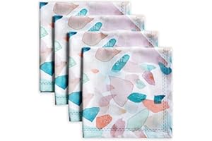 Maison d' Hermine Tovaglioli in 100% cotone (45 cm x 45 cm), tovaglioli decorativi lavabili, set di 4, per cene, buffet e campeggio, picnic estivi, primavera/estate