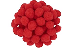 i-mondi® 50 pompons zum basteln rot in 25mm klein bastel zubehör pom pom bunt kugeln ponpons deko pompom plüsch