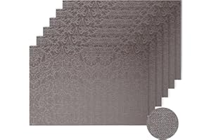 LOVECASA Placemats Set Of 12, Washable PVC Place Mats [Non-Slip] [Heat-Resistant] Table Mats Set of 12,45CM X30CM, Brown