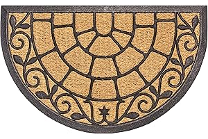 HANSE Home Paillasson en Coco pour l'intérieur et l'extérieur - 45 x 75 cm - Semi-Circulaire - en Fibre de Coco - Résistant aux intempéries - Antidérapant - pour entrée et extérieur - Naturel