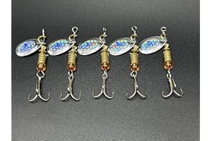 EVERBAY Fishing Spinners, Hard Fishing Lures, Long Cast Tackle, Sea Fishing, Metal Spinnerbait Freshwater and Saltwater for Spinning for Trout, Salmon, Perch, Pike, Sea Trout, Bass, Pollock,set/5pcs