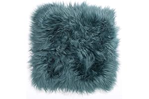 H.O.C.K. Fell-Sitzauflage Sitzkissen rund/eckig flauschig Indoor (eckig 35x35cm, Petrol)