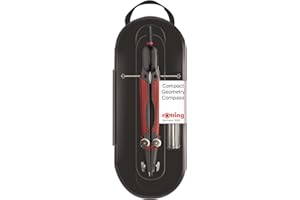 rOtring Compact Geometry Metal Compass - Precision Adjustment - Create Circles up to 360mm
