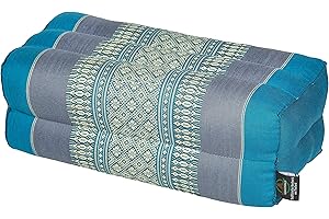 Handelsturm Coussin pour la Meditation Yoga 35x15x10 cm, Rembourrage Kapok, Design traditionell Thai Bleu céleste