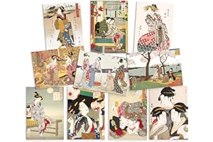 STRAND CLOTHING Tarjetas postales japonesas Ukiyo-e Art Set de 10 tarjetas postales – Paquete de tarjetas de impresión Maiko