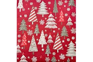 khevga 40 servilletas de Navidad, color blanco, gris/dorado, blanco, 33 x 33 cm (rojo)