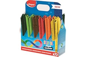 Maped - Crayons de Couleur School'Peps Infinity - 100% Mine, 100% Utilisable - Zéro Déchet - Sans Taillage - Dure Très Longtemps - Forme Triangulaire Ergonomique - School Pack de 72 Crayons