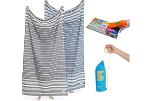 ‎LUUM Luum® XXL Strandtuch Hamamtuch Saunahandtuch Handtuch Yogatuch Duschtuch Strandhandtuch Saunatuch Badetuch Hamam Tuch Reisehandtuch Pestemal Turkish Towels, Damen Herren, Anthrazit/Navy