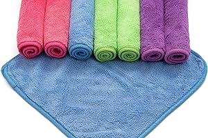 YSN Home Collection - Gants de toilette moelleux en microfibre 30 x 30 cm - 4 couleurs - 8 pièces