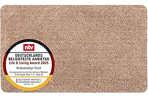 ‎ASTRA Astra Schmutzfangmatte innen waschbar 90x150 cm – Sauberlaufmatte beige 100% Baumwolle Matte - Entra SAUGSTARK - rutschfeste Fußmatte pflegeleicht