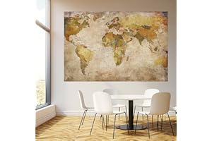 murimage Carta Parati Mappamondo 183 x 127 cm Include Colla Antico Storico worldmap Globo Poster Gigante Vintage fotomurali Ufficio Wallpaper