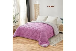 NH NOVOTEXTIL HOGAR Edredón Relleno Nórdico Cama 150 (250x270), Edredón Bicolor de Fibra 350 gr/m² - Nórdico Invierno Suave, Ligero, Reversible y Transpirable (Violeta/Gris)