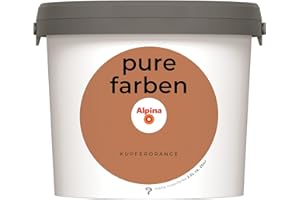 Alpina pure farben Wandfarbe – Kupferorange – strapazierfähige und atmungsaktive Innenfarbe – ergiebig, gut deckend & reinigungsfähig – 2,5 Liter