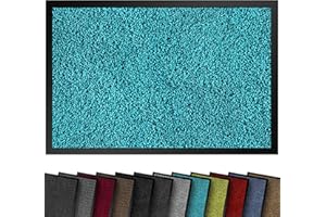 comflor Hochwertige Fußmatte Türkis 60x90 groß für Innen & Außen - Schmutzfangmatte rutschfest, waschbar & wetterfest - Fussmatte für Eingangsbereich & Aussenbereich - Läufer Flur dünn