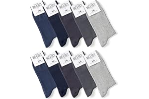 MAT AND VIC'S Mat & Vic’s Calcetines Clásicos de Vestir para Hombre y Mujer, Algodón, Certificado Oeko-Tex 100, cómodos, negro o multicolora (5 o 10 pares)