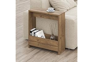 HOCUS PICUS Side Table with Magazine Rack for Living Room and Office - Many Colour Options - Side/End Table - 55 x 20 x 60cm (Dark Oak Effect)
