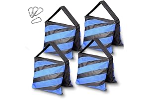 EMART 4-Pack Saco de Arena Saco de Arena Negro/Azul para la Fotografía, Sacos de Arena Duraderos para Estudio Fotográfico, Vídeo, Soportes de Trípode