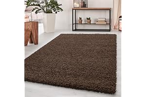 HOMEBYHOME Dywan Długa kupa kudłaczy Zwykły wzór Pokój dzienny Puszysty Miękka Prostokątny Okrągły Biegacze, kolor:Brązowy, Rozmiar :120x170 cm