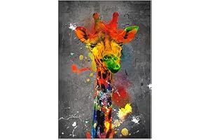 decomonkey - Impression sur Toile Intissée Animau Abstrait 80x120 1 Pièce - Tableau Décoration Appartement Cadre en Bois Photo Déco Salon Image Esthétique Peinture sur Toile Maison