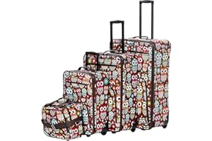 Rockland Jungle Softside - Set di valigie verticali, Gufo, Taglia unica, Jungle Softside - Set di valigie verticali