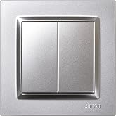SIMON - Double Switch Switch, Simon 10 Series, 230V, Interior Wall Switch, Easy to Install, Includes Frame, Lid and Mechanism