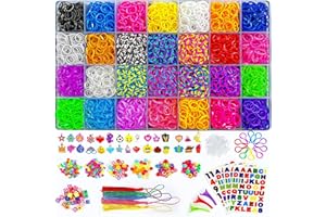 Momo's Den 12000+ Bracelet Making Kit – Loom Bands & DIY Friendship Bracelet Craft Set for Kids Complete Jewelry Making Kit with Beads, Gift for Girls