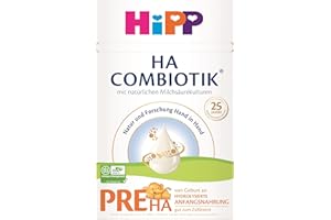 ‎HIPP HiPP PRE HA Combiotik (4 x 600g), hydrolysierte Anfangsmilch von Geburt an, mit natürlichen Milchsäurekulturen, für sensible Immunsysteme
