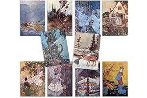 Strand Clothing Cartoline d'arte vintage Set di 10 - Cartoline di libri di fiabe illustrazioni