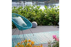 FAB HABITAT FAB HAB dégradé Ombre Tapis d'extérieur - Brooklyn Bleu Vert - résistant à l'eau, ne Fade Pas, réversible - Plastique recyclé Premium - terrasse Balcon Cuisine entrée - 240cmx300cm