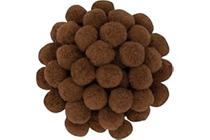 i-mondi® 50 pompons zum basteln braun in 20mm klein bastel zubehör pom pom bunt kugeln ponpons deko pompom plüsch