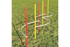 Wuzzmann Agility - Slalom - Kit de formation avec arches SLALOMBRES / arcs d'entraînement + barres de SLALOM Rouge/jaune