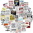 Clickedin - 50 Pieces Motivational Quotes Stickers, Vinyl Perfect for Laptop, Phone, Scrapbook Art N Craft, self Adhesive