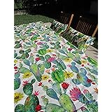 Pago Poco Novita !!! Collezione 2020-2021!! Tovaglia Rettangolare Fantasia Cactus Misura:140x300cm. 100% Cotone Made in Italy