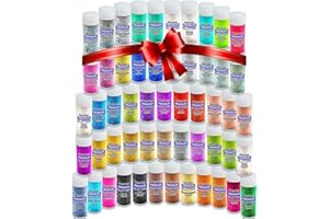 Craft Glitter Shaker Box Set | 54 Ultra Fine Glitter Pots in 44 Colours, Ideal for Christmas Crafts, Resin, Candle, Tumblers, Nail Art, Cosmetic, Slime, Crafting, Wax Melts. Ultrafine (0.2mm) - Hemway