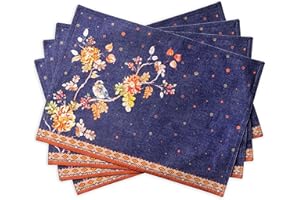 Maison d' Hermine Kelim 100% bawełna zestaw 4 zestawów stołowych, do kuchni, na wesele, na co dzień, na kolacje, Święto Dziękczynienia, Boże Narodzenie (nieskończoność, 33 cm x 48 cm)