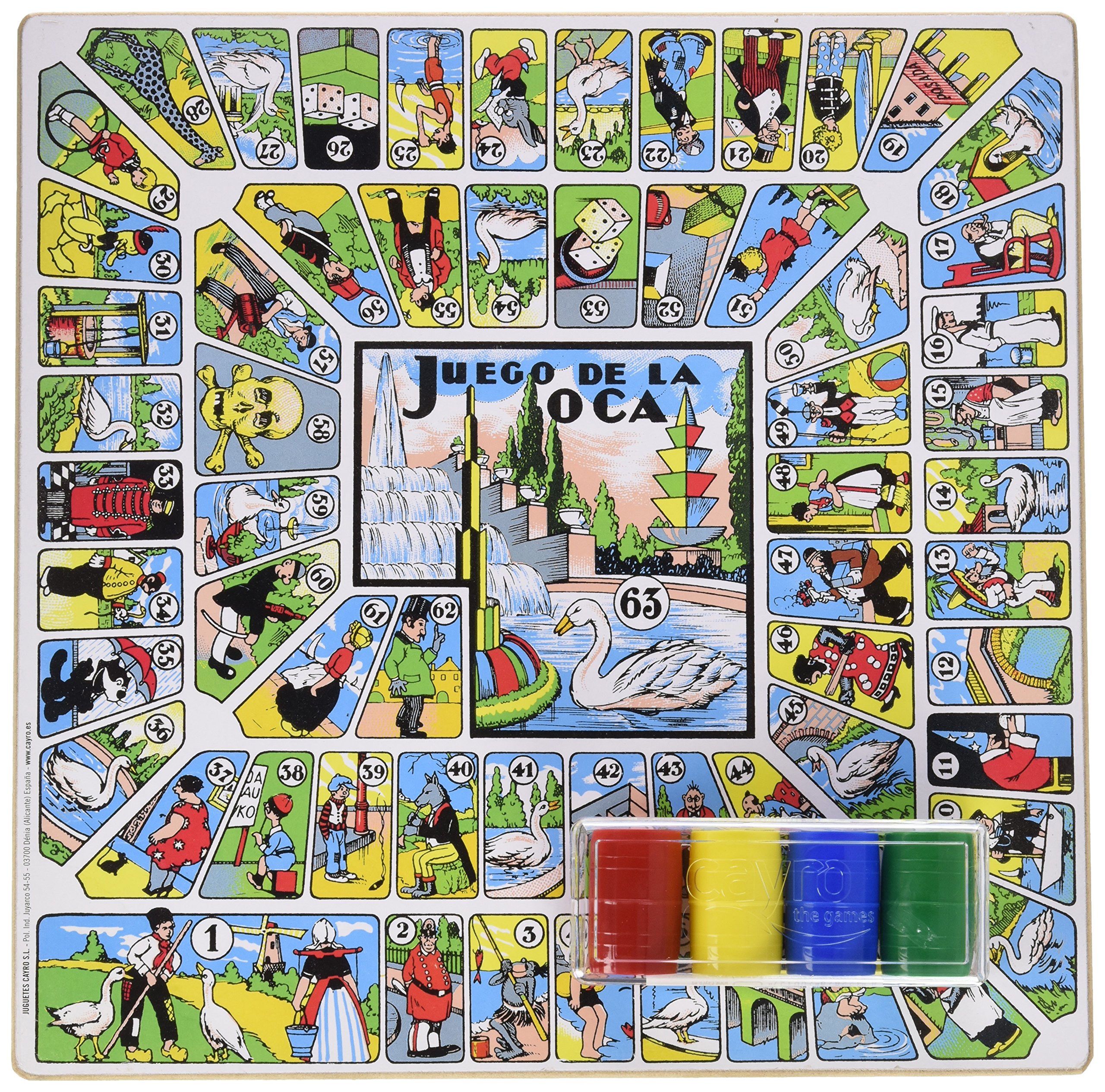 Cayro - Gioco Da Tavolo Parchis E Oca In Legno: Classico Doppio Gioco Per Bambini E Adulti (6+ Anni) Con Cubiletti, Chip E Dadi
