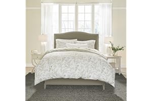 Laura Ashley Home - Zestaw poszewek na kołdrę typu queen, bawełniana dwustronna pościel z pasującymi pokrowcami, średnia waga pościel na wszystkie pory roku (Lindy Green, Queen)