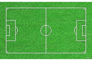 DobleUve Estudio Alfombra Vinílica Infantil Campo de Fútbol Cesped | 80x50 cm | Lavable | Grande | Suelo Vinilo