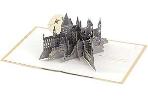 Hallmark Harry Potter Carte 3D et pop-up pour toutes les occasions Motif serpent doré, bâton de balai, anniversaire, fête des pères, Noël, fille, fils, petite-fille, petit-fils, Wizarding World, doré
