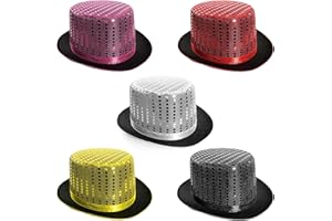 I LOVE FANCY DRESS Cappello a cilindro per bambini con paillettes rosse – raso rosso e nero con paillettes rosse sulla parte superiore – perfetto per spettacoli magici, produzioni teatrali e altri eventi in maschera