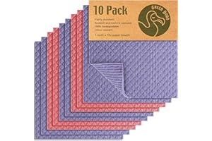 Green Dodo Swedish Dishcloth | Eco Friendly & Sustainable Biodegradable Cellulose Sponge Cloths | Absorbent Odour Free Kitchen Cleaning Cloth | Reusable Kitchen Eco Sponge Replaces Paper Towel